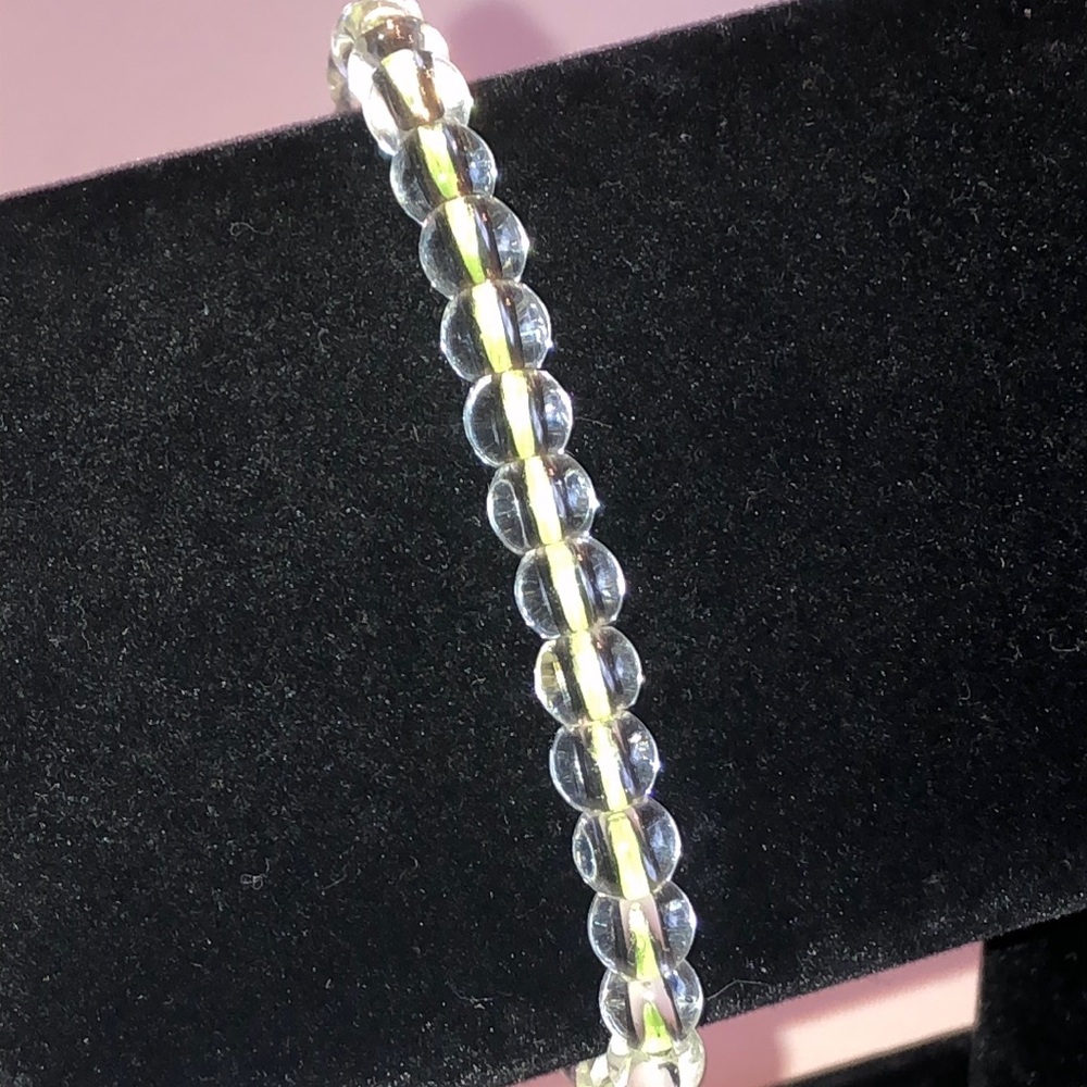 4Ocean Brand Clear and Green Beaded Boho Adjustable Bracelet